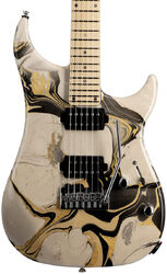 Elektrische gitaar in str-vorm Vigier                         Excalibur Thirteen (MN) - Rock art beige black yellow