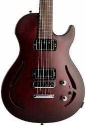 Semi hollow elektriche gitaar Vigier                         G.V. Wood Hollow - Burgundy fade matte