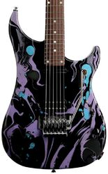 Kenmerkende elektrische gitaar Vigier Ron Thal BFoot Excalibur - Rock art black/purple/blue