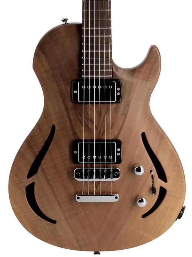 Semi hollow elektriche gitaar Vigier G.V. Wood Hollow Royal Walnut #0629 - Natural