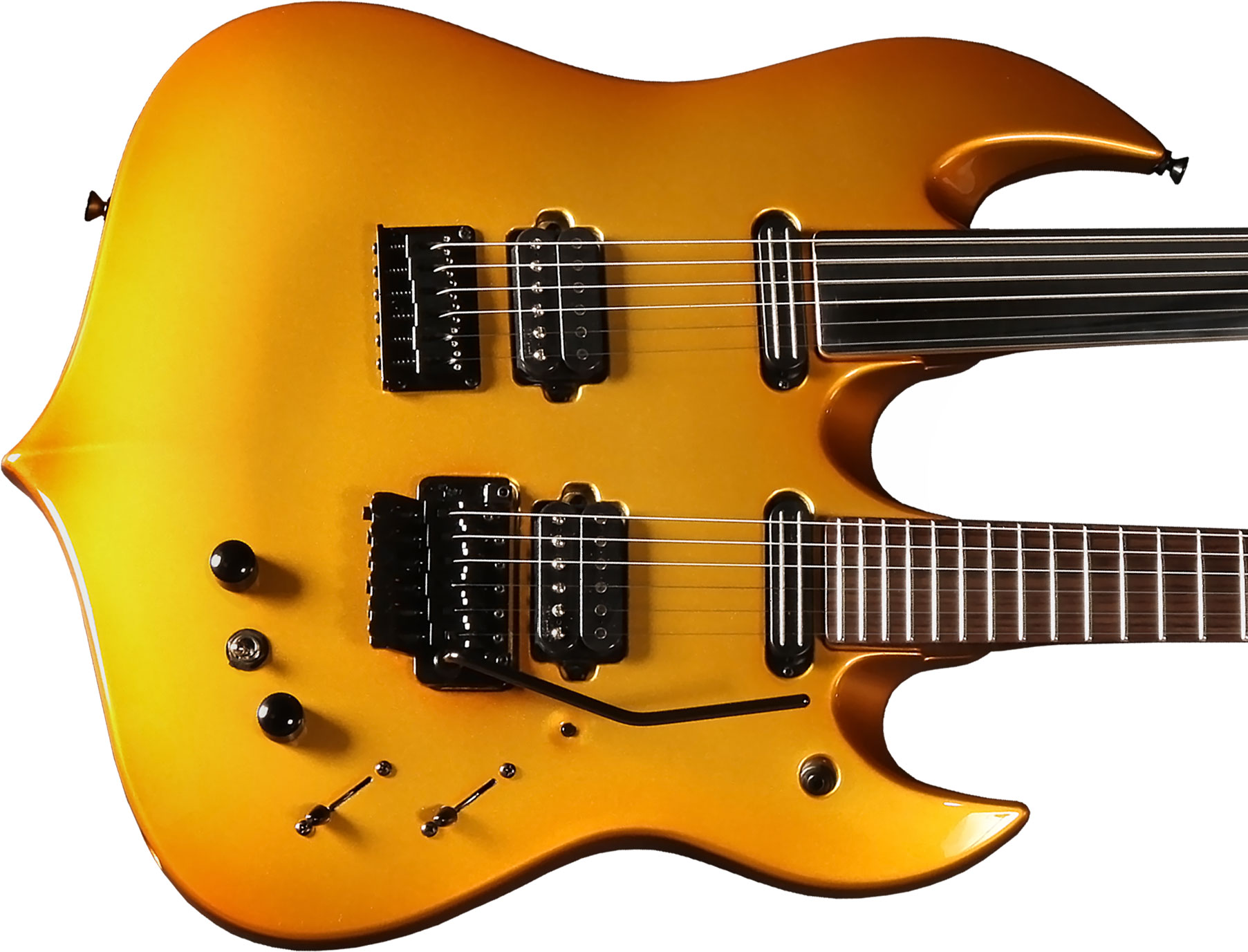 Vigier Ron Thal Double B Foot Signature Hsh Trem Rw/ime - Gold - Dubbelhals gitaar - Variation 1