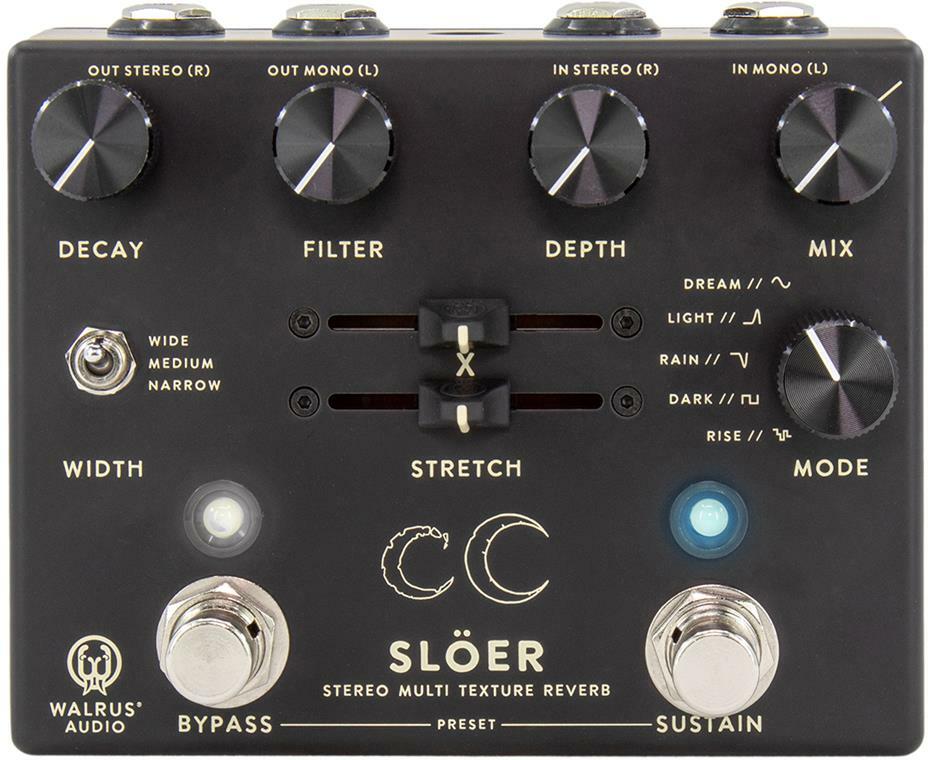 Walrus Sloer Stereo Ambient Reverb Black - Reverb/delay/echo effect pedaal - Main picture