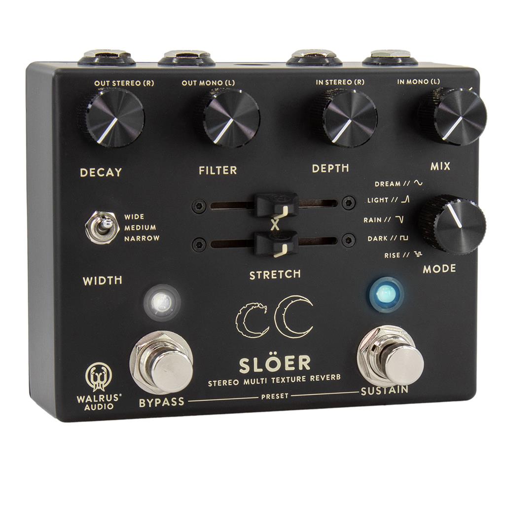 Walrus Sloer Stereo Ambient Reverb Black - Reverb/delay/echo effect pedaal - Variation 1