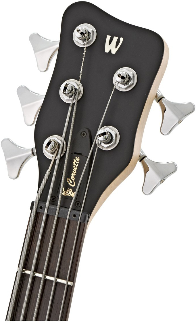 Warwick Corvette Basic 5c Lh Rockbass Gaucher Active Wen - Nirvana Black Trans. Satin - Solid body elektrische bas - Variation 4