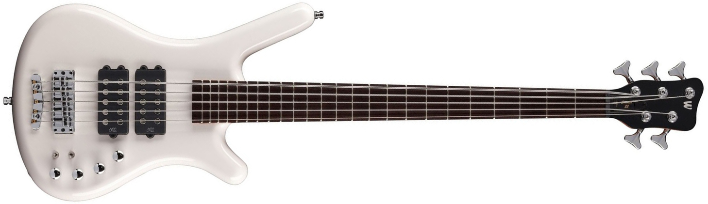 Warwick Corvette $$ 5c Rockbass Active Wen - Solid White - Solid body elektrische bas - Main picture