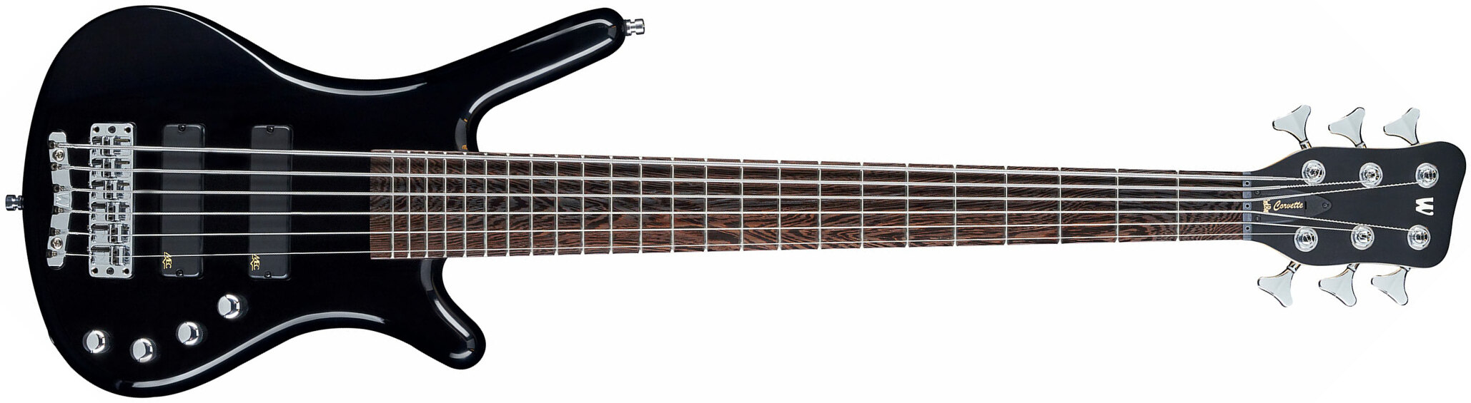 Warwick Corvette Basic 6c Rockbass Active Wen - Solid Black - Solid body elektrische bas - Main picture