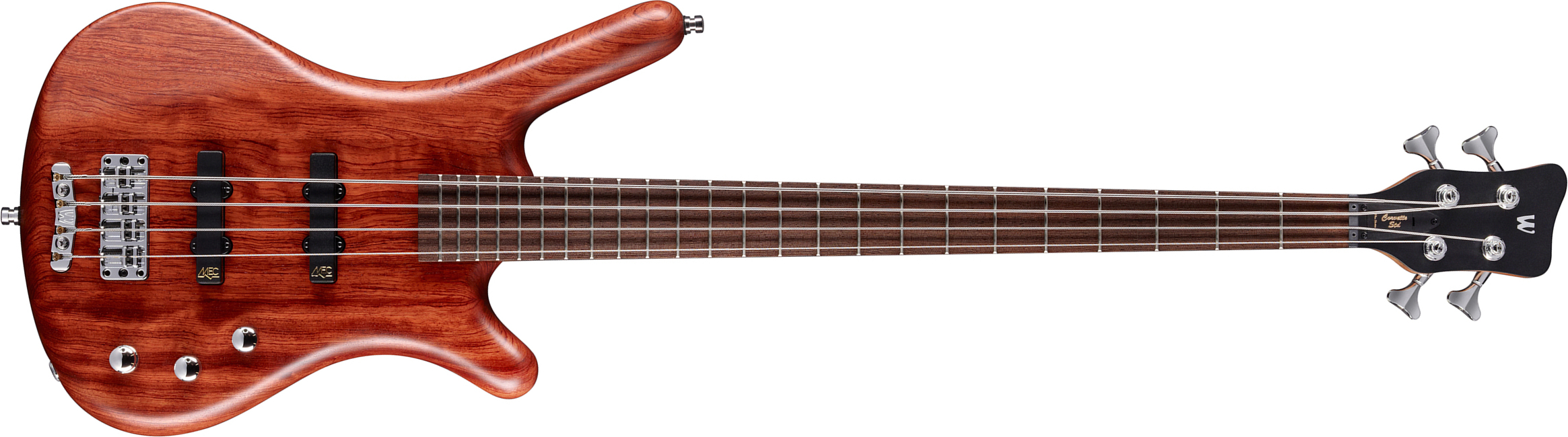 Warwick Corvette Bubinga 4 String Pro Gps Active Wen - Natural Transparent Satin - Solid body elektrische bas - Main picture