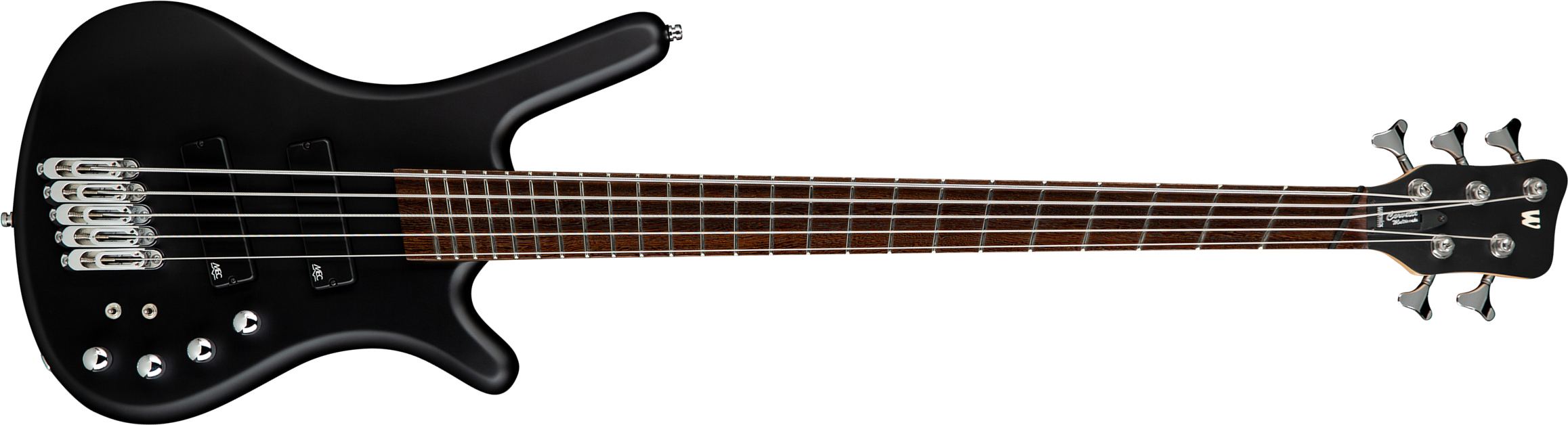 Warwick Corvette Multiscale 5c Rockbass Active Wen - Solid Black Satin - Solid body elektrische bas - Main picture