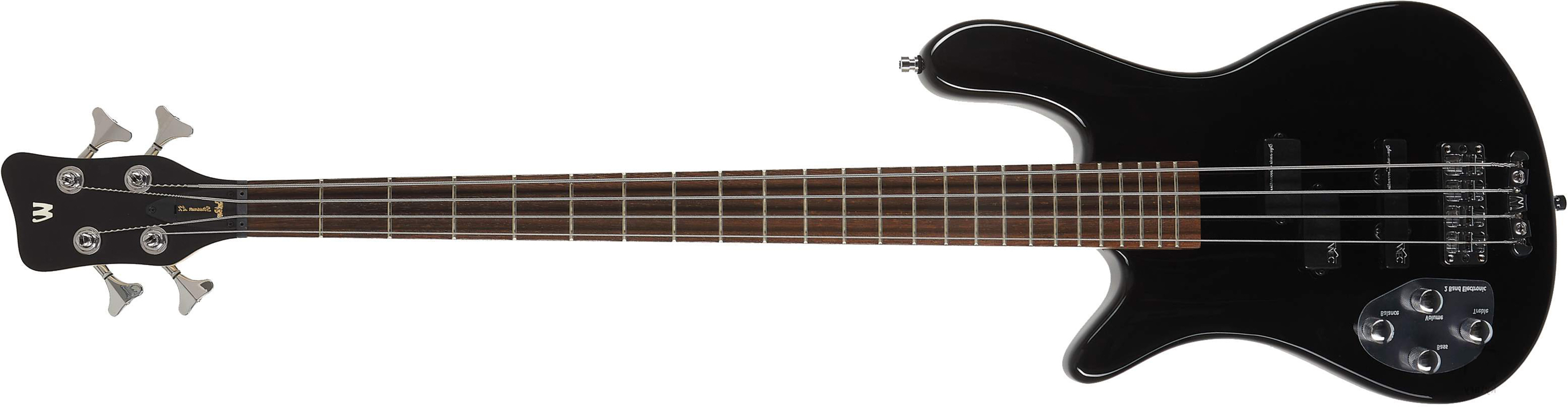 Warwick Streamer Lx4 Lh Rockbass Gaucher Active Wen - Solid Black - Solid body elektrische bas - Main picture