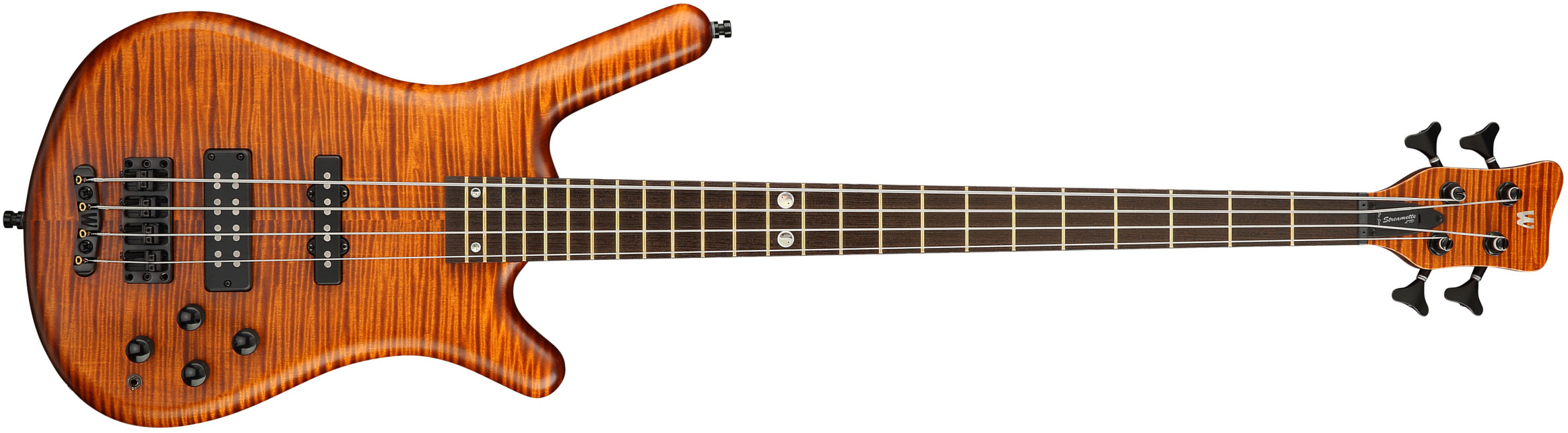 Warwick Streamette 4c Pro Gps Ltd Active Wen - Special Amber Transparent Satin - Solid body elektrische bas - Main picture