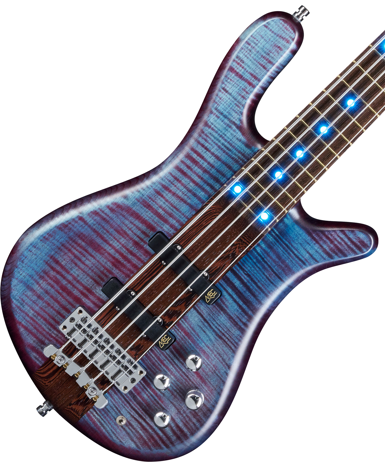 Warwick Custom Shop Streamer Stage 1 5-cordes Led - Midnight Blue - Solid body elektrische bas - Variation 1