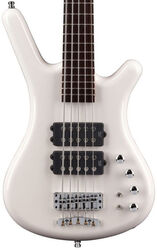 Solid body elektrische bas Warwick Rockbass Corvette $$ 5-String - Solid white