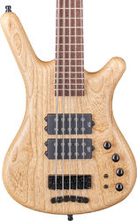 Solid body elektrische bas Warwick Teambuilt Pro Series Corvette $$ 5-String - Natural transparent satin