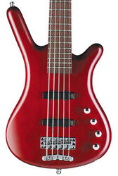 Solid body elektrische bas Warwick Rockbass Corvette Basic 5-String - Burgundy red trans. satin