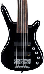 Solid body elektrische bas Warwick Rockbass Corvette Basic Fretless 6-String - Solid black