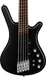 Solid body elektrische bas Warwick Rockbass Corvette Multiscale 5-String - Solid black satin