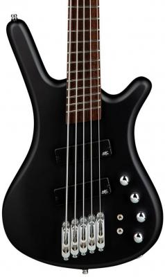 Solid body elektrische bas Warwick Rockbass Corvette Multiscale 5-String - Solid Black Satin