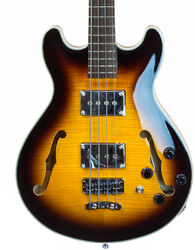 Hollow body elektrische bas Warwick Rockbass Star Bass Set Neck Flame Maple +Bag - Vintage sunburst