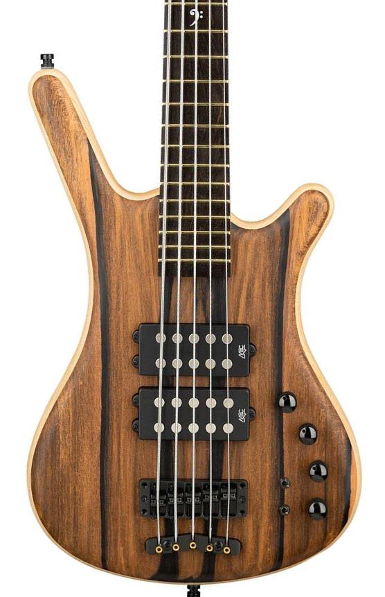 Solid body elektrische bas Warwick PRO GPS Corvette $$ Marbled Ebony Top 5-String Ltd - Natural oil finish