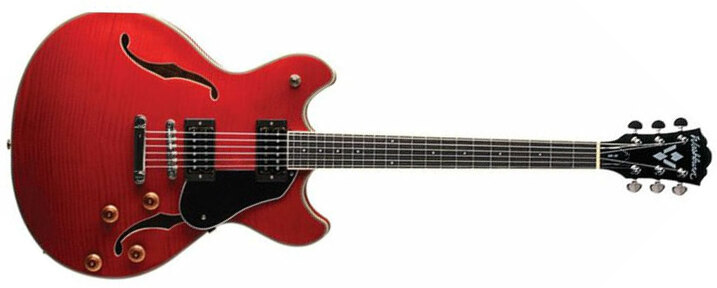 Washburn Hb30wr Hollowbody Hh Ht Rw - Wine Red - Semi hollow elektriche gitaar - Main picture