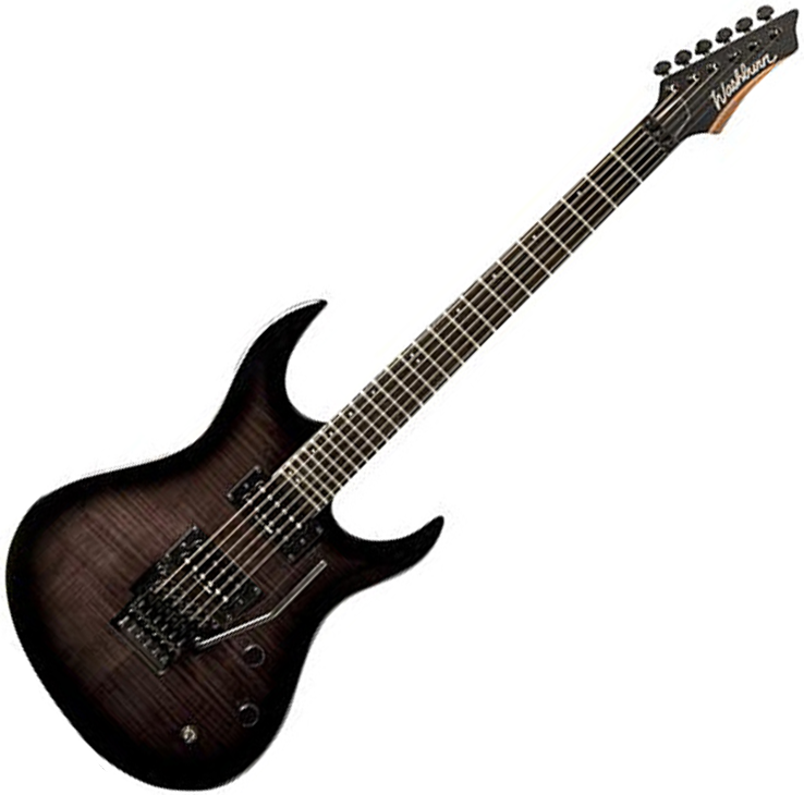 voorjaar Impasse abstract Solid body elektrische gitaar Washburn XMPRO2FR - flame black burst zwart