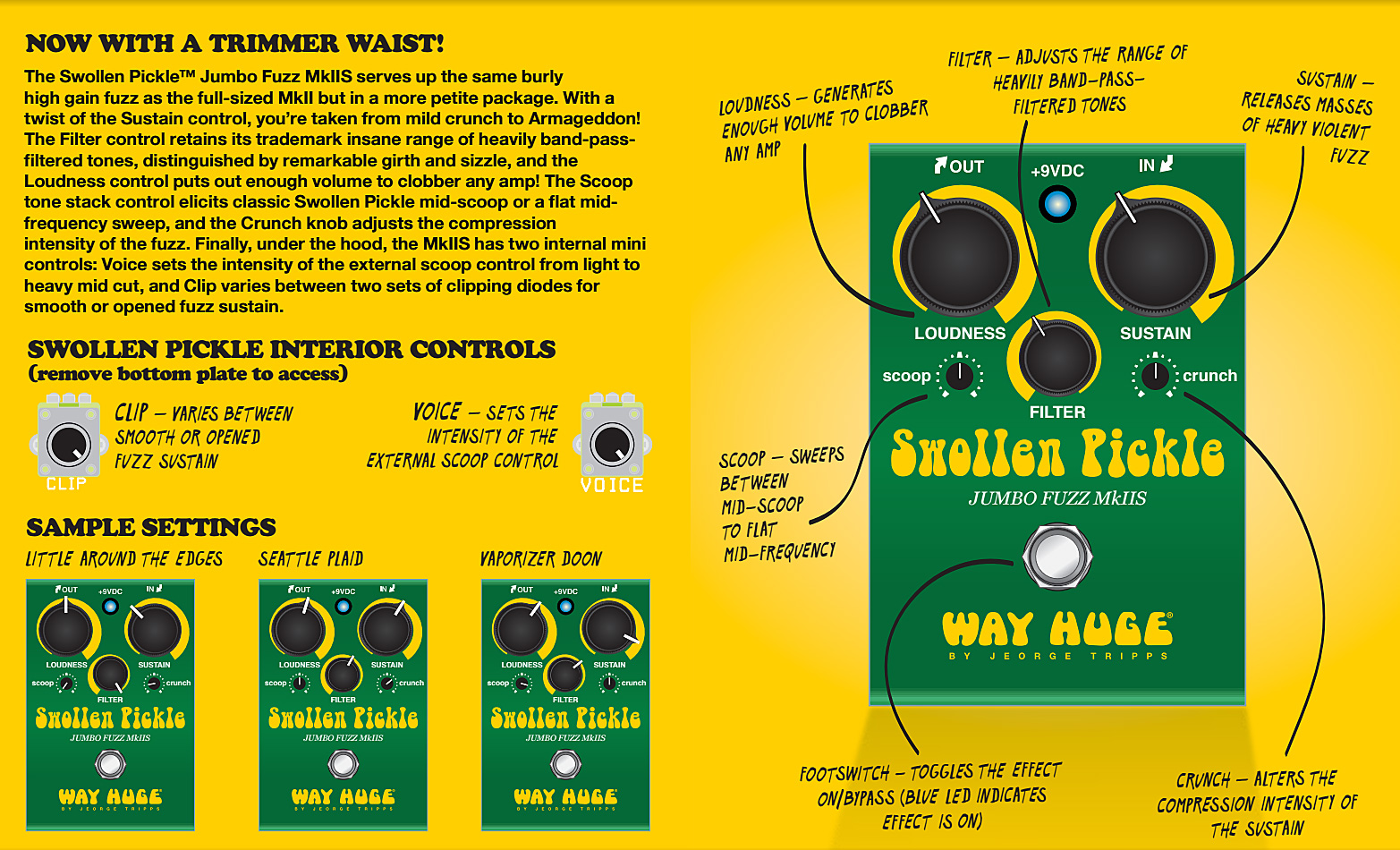 Way Huge Swollen Pickle Jumbo Fuzz Mkiis Whe401s - Overdrive/Distortion/fuzz effectpedaal - Variation 1