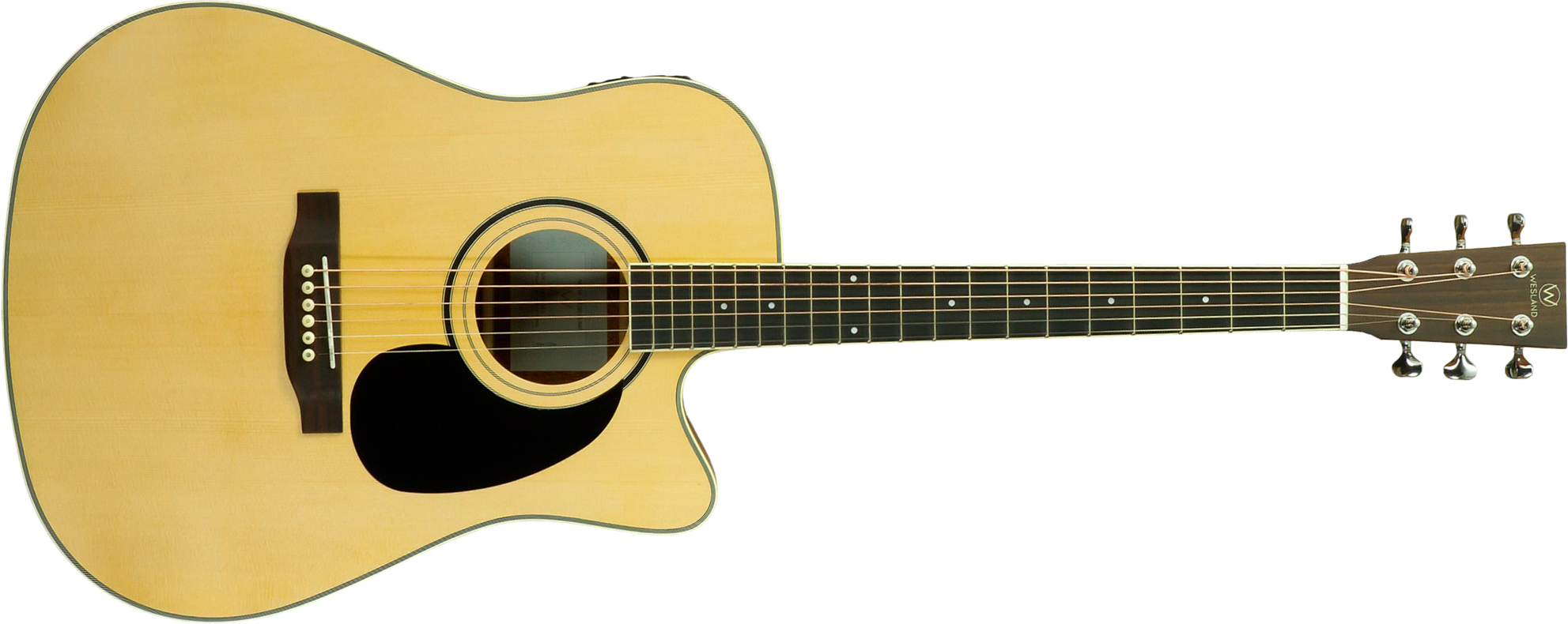 Wesland Dr300-ce-nat Dreadnought Cw Epicea Acajou Tec - Natural - Folk gitaar - Main picture