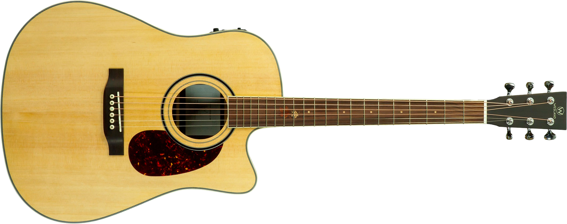 Wesland Dr500-ce-nat Dreadnought Cw Epicea Palissandre Rw - Natural - Folk gitaar - Main picture
