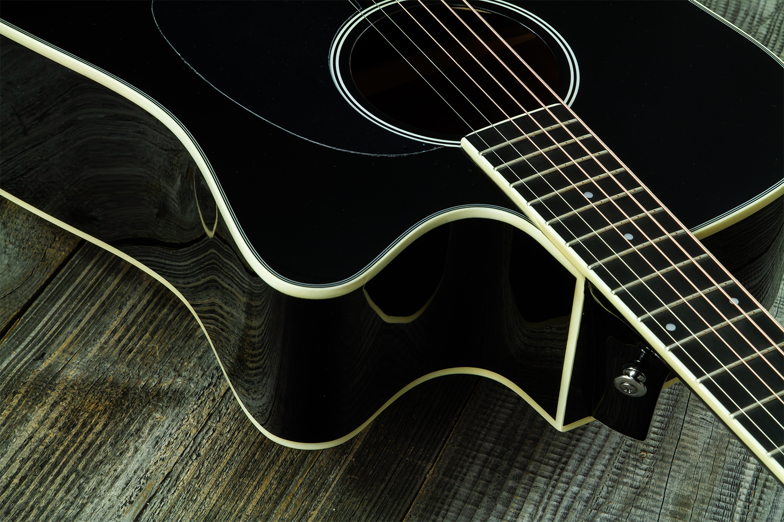Wesland Dr300-ce-bk Dreadnought Cw Epicea Acajou Rw - Black - Folk gitaar - Variation 4