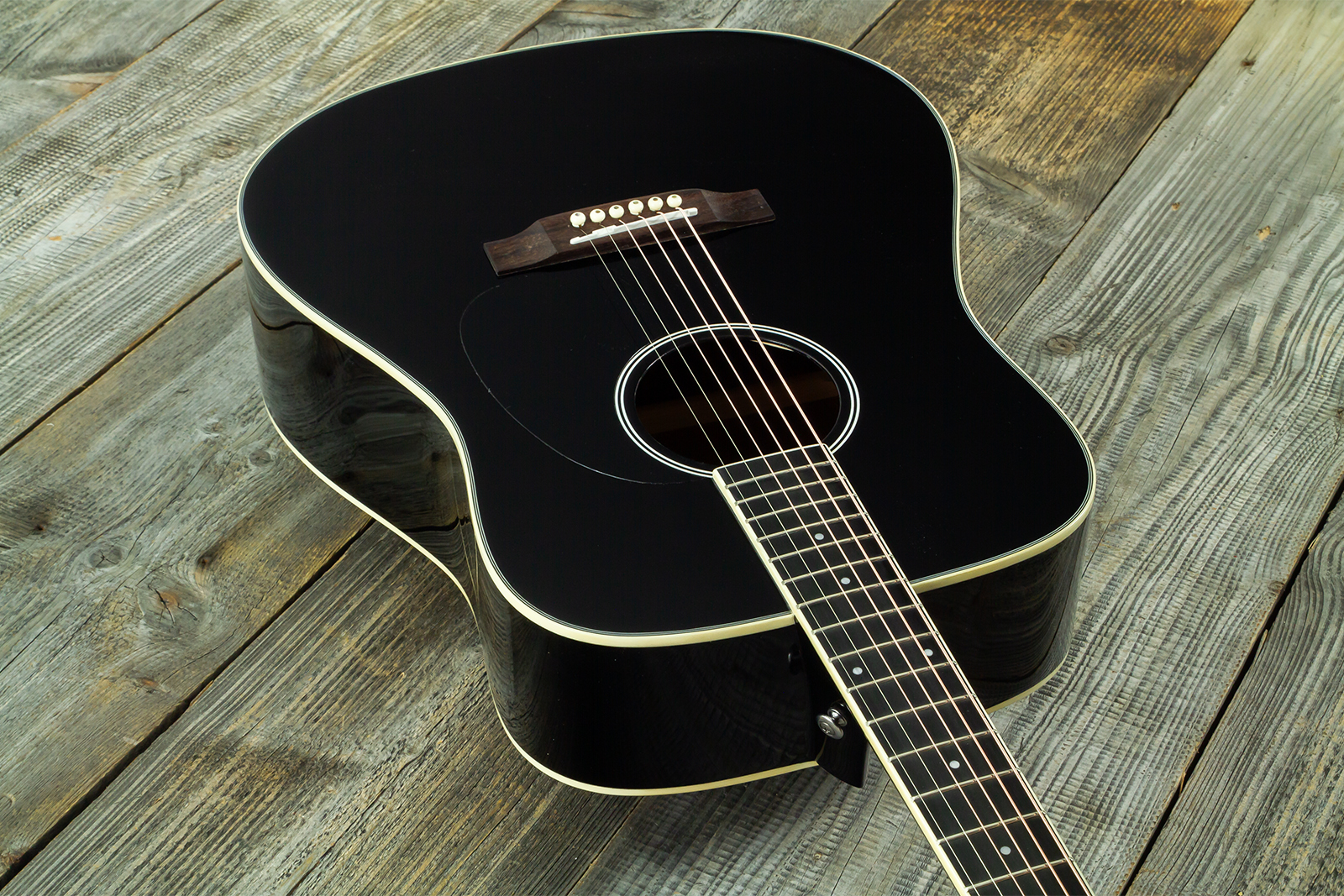 Wesland Dr300-ce-bk Dreadnought Epicea Acajou Rw - Black - Folk gitaar - Variation 2