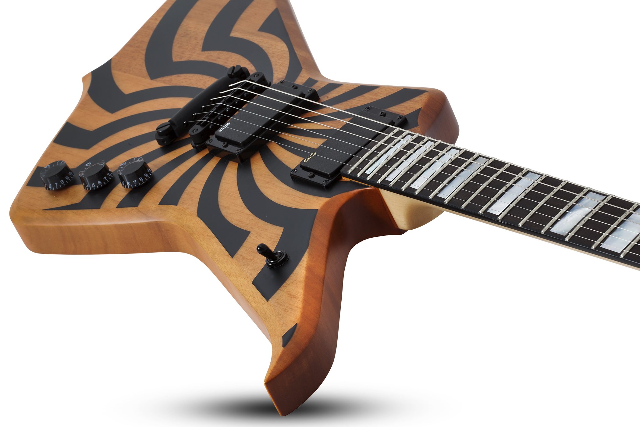 Wylde Audio Blood Eagle Hh Ht Eb - Satin Rawtop Buzzsaw - Metalen elektrische gitaar - Variation 2