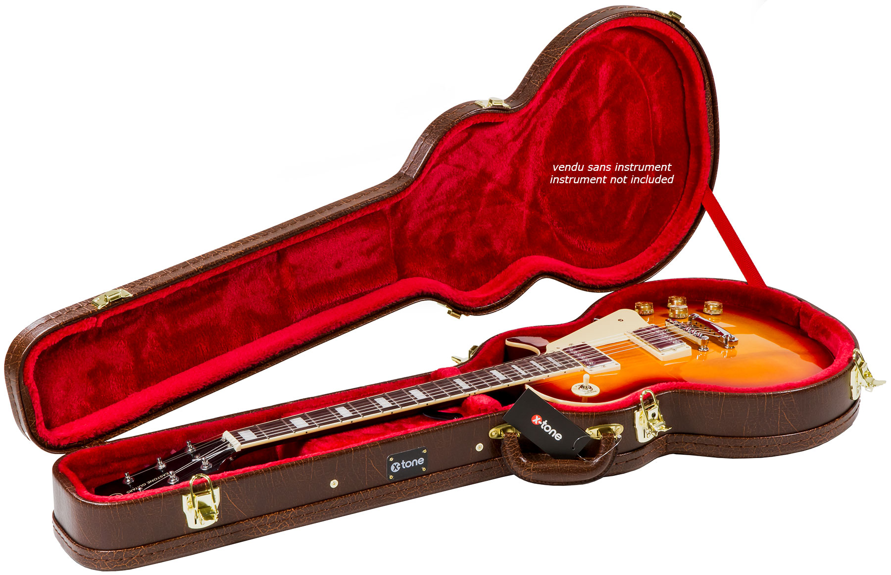 X-tone 1552 Deluxe Electrique Les Paul En Forme Brown - Elektrische gitaarkoffer - Variation 1