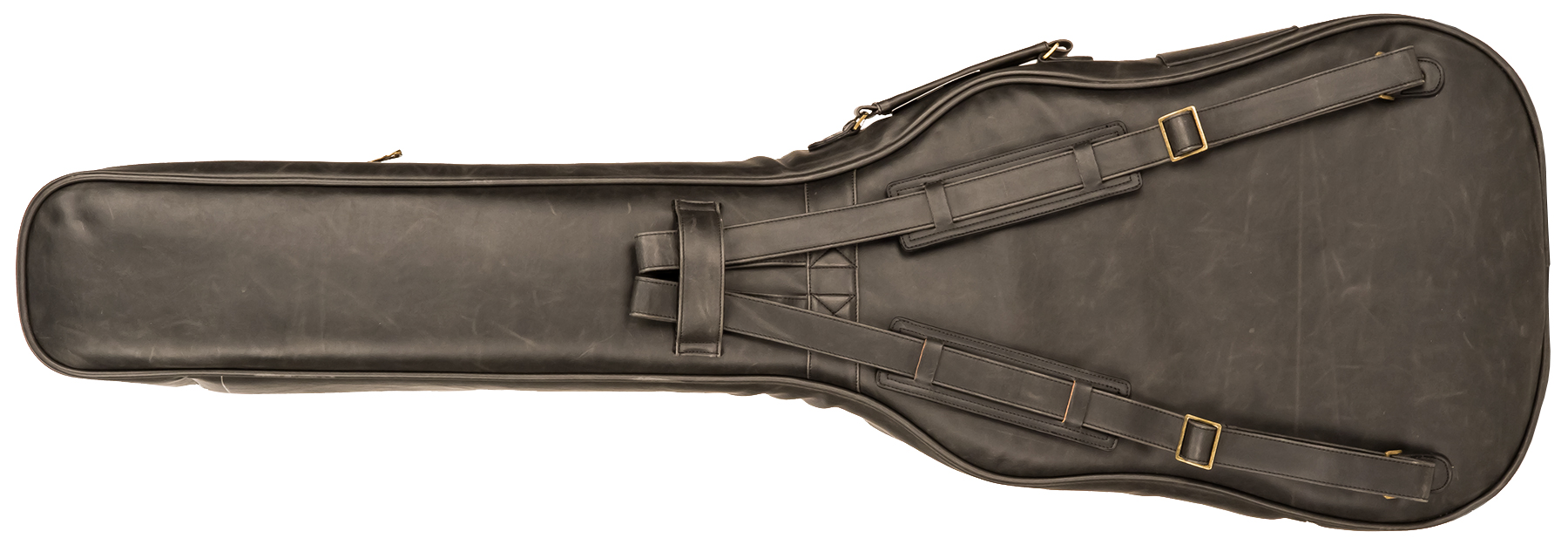 X-tone 2035 Bas-bk Deluxe Leather Electric Bass Bag Cuir Matt Black - Elektrische bashoes - Variation 1