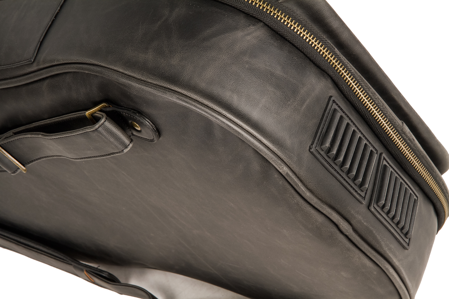 X-tone 2035 Bas-bk Deluxe Leather Electric Bass Bag Cuir Matt Black - Elektrische bashoes - Variation 4
