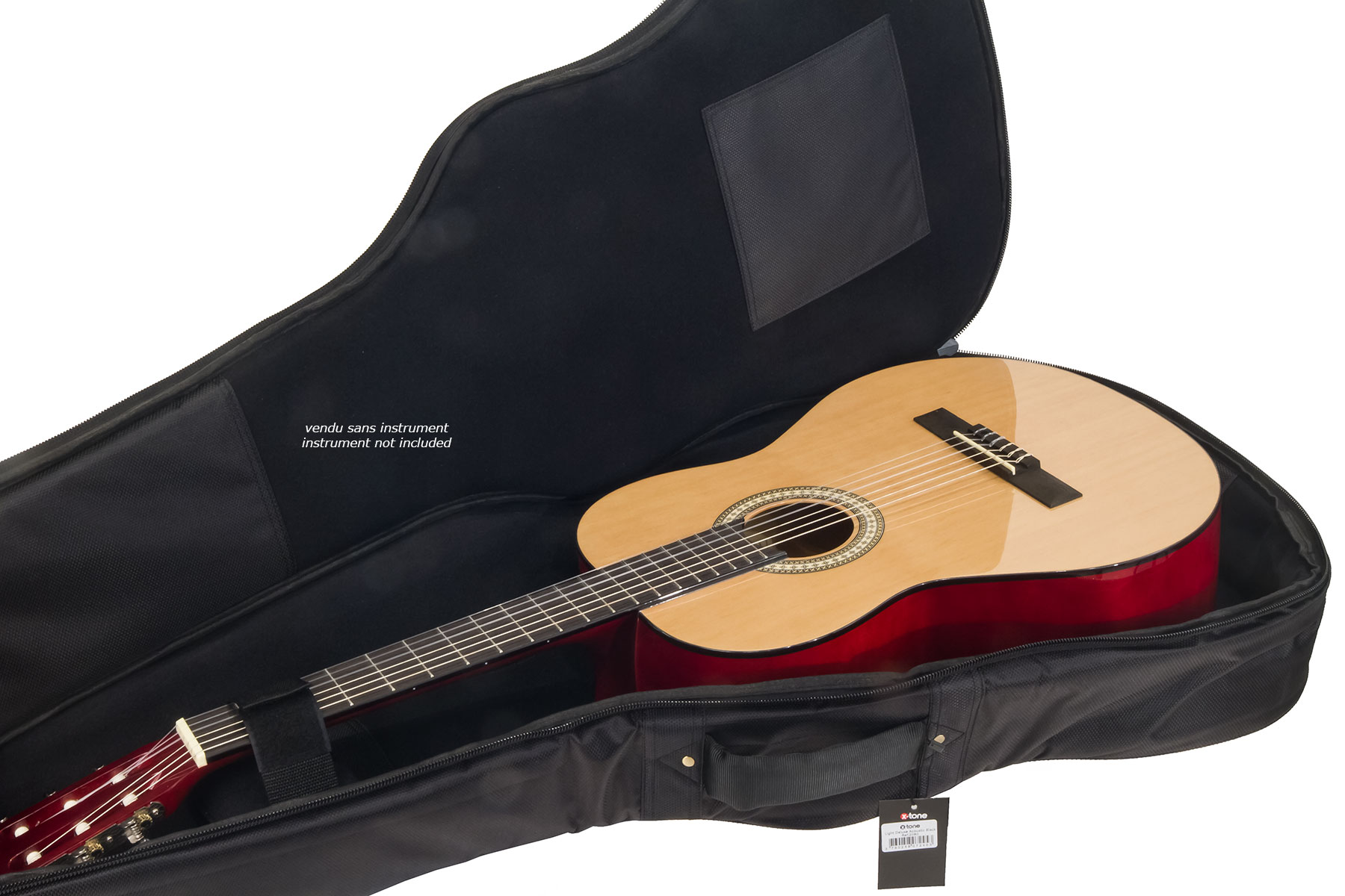 X-tone 2020 Cla44-bk Light Deluxe Classical 4/4 Guitar Bag Black (2082) - Klassieke gitaarhoes - Variation 5