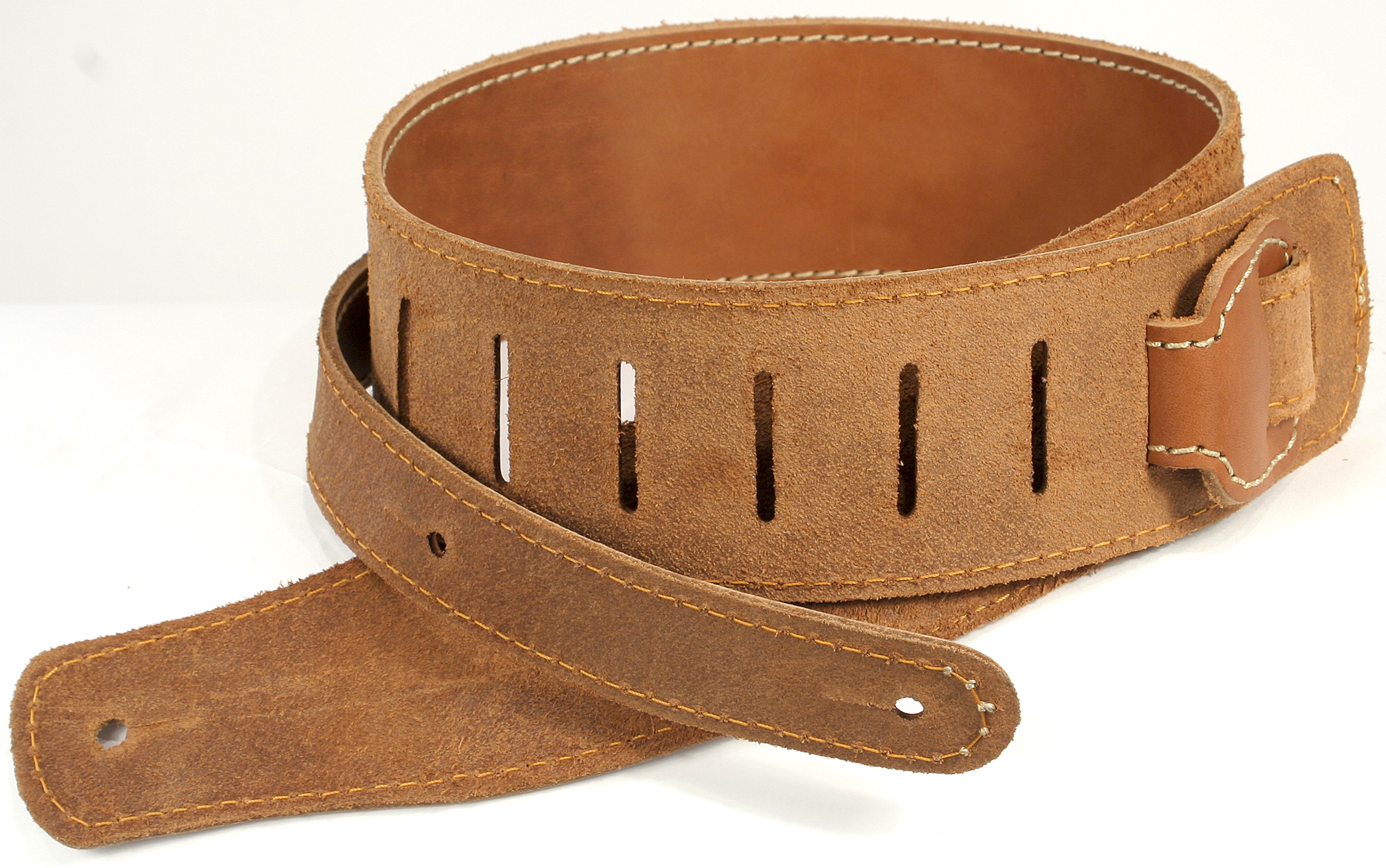 X-tone Xg 3150 Classic Leather Guitar Strap Cuir 6.5cm Brownstone Caramel - Gitaarriem - Variation 1