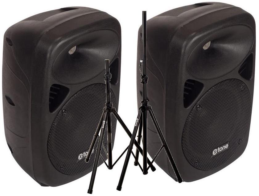 Pa systeem set X-tone 2 x SMA8 + Stand X-tone