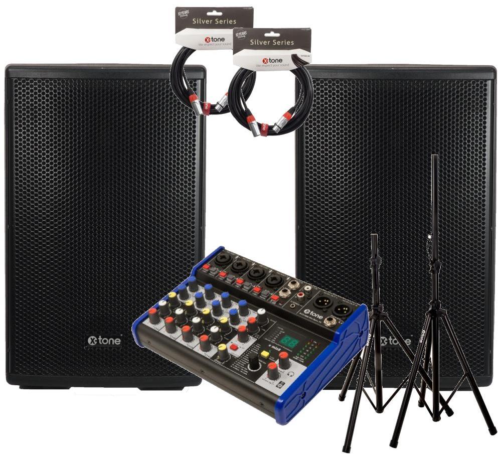 Pa systeem set X-tone 2 x XTS-10 + XH 6310 + X MIX8 Dsp + 2 x X2001-6M