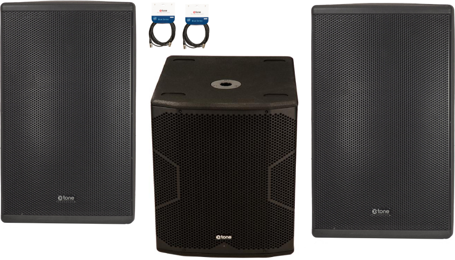 X-tone Xts-15 X 2  + Xts-sub + Xlr / Xlr 6m - Pa systeem set - Main picture