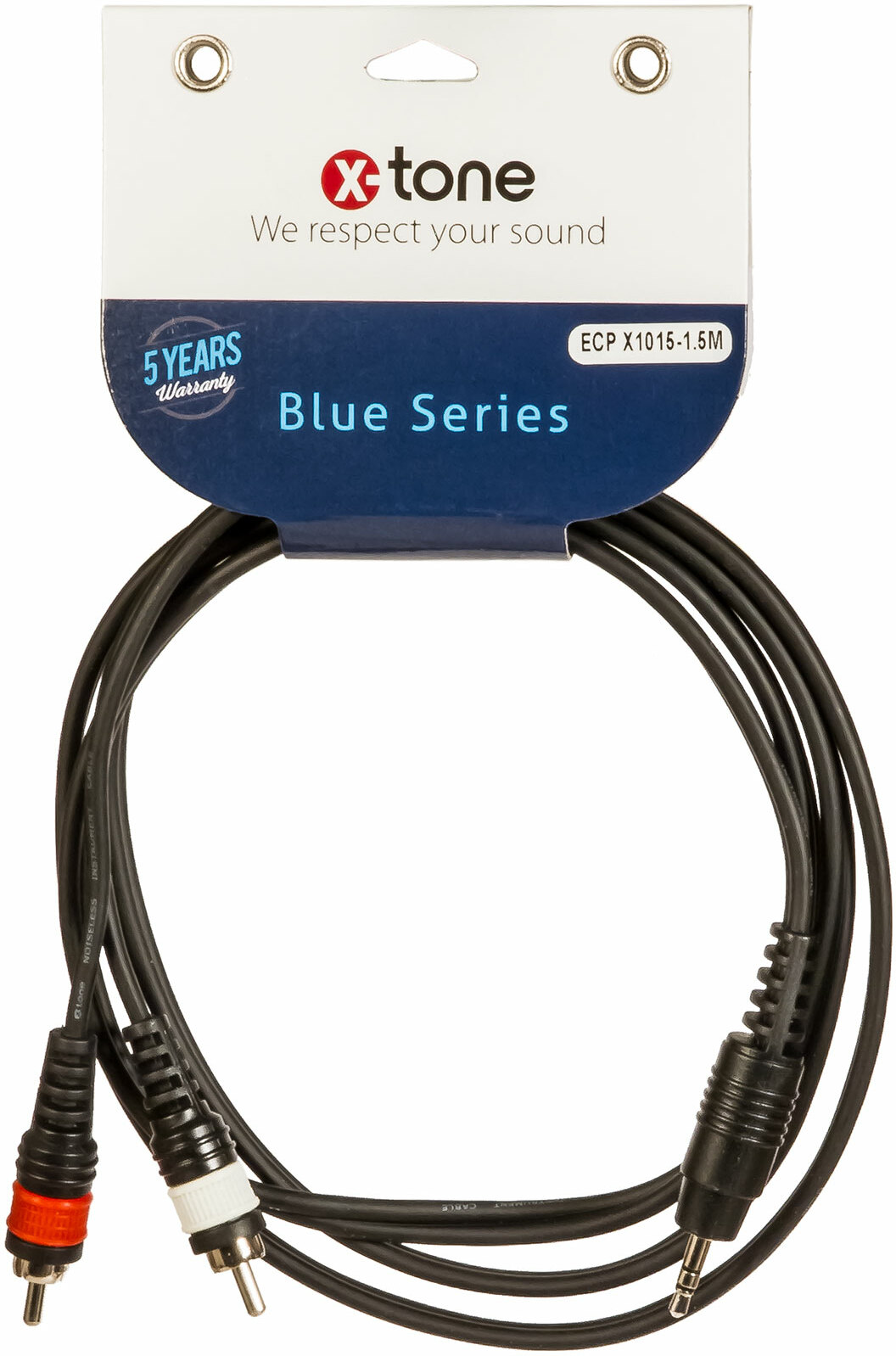 X-tone Mini Jack St / 2 Rca 1.5m Blue Series (x1015-1.5m) - Kabel - Main picture