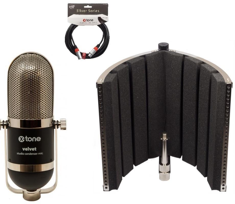 Microfoon set met statief X-tone Pack velvet X-screen