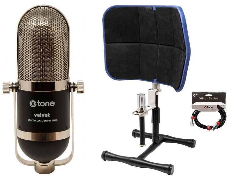 Microfoon set met statief X-tone velvet descreen