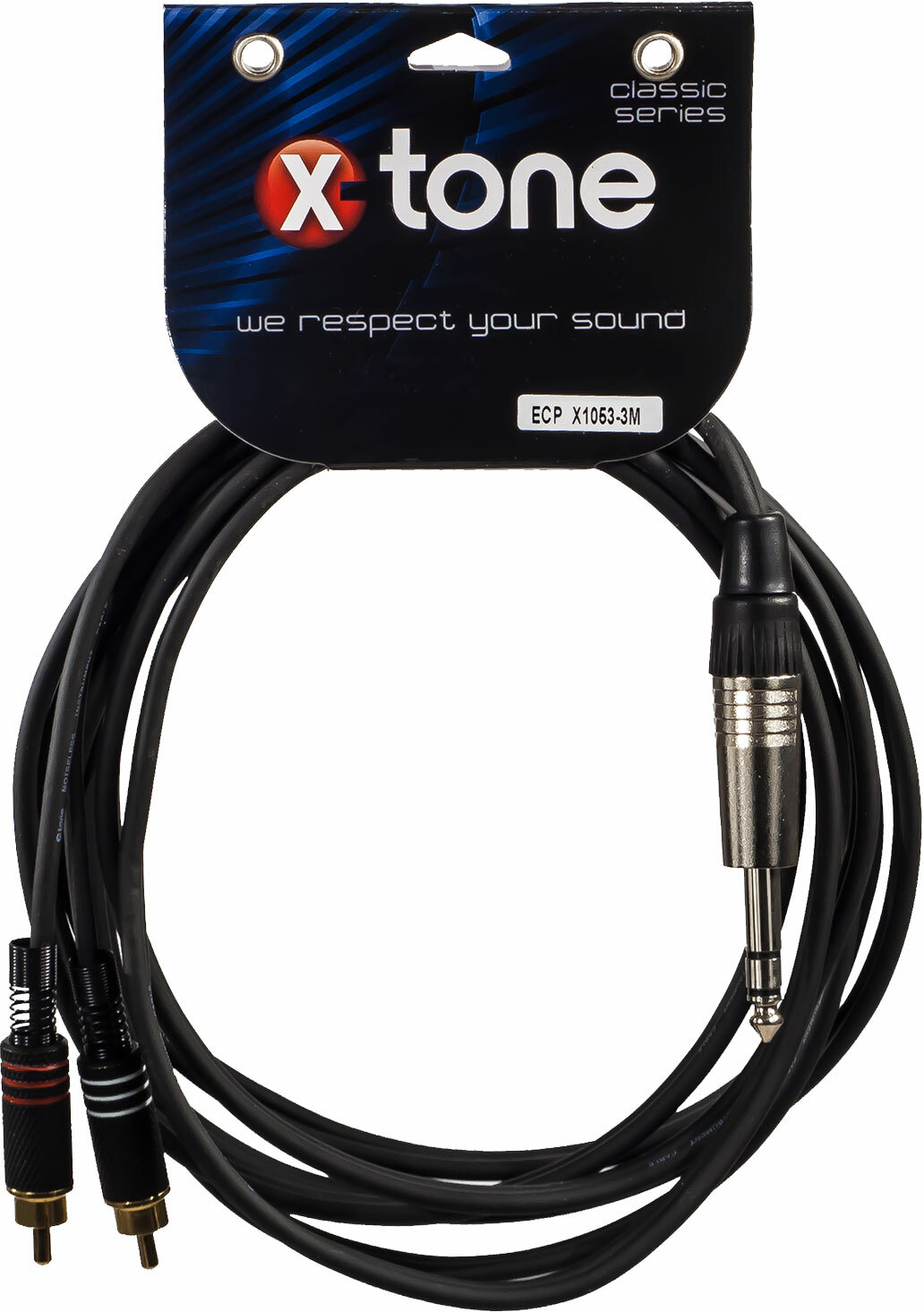 X-tone X1053-3m - Jack(m) 6,35 Stereo / 2 Rca(m) - Kabel - Main picture