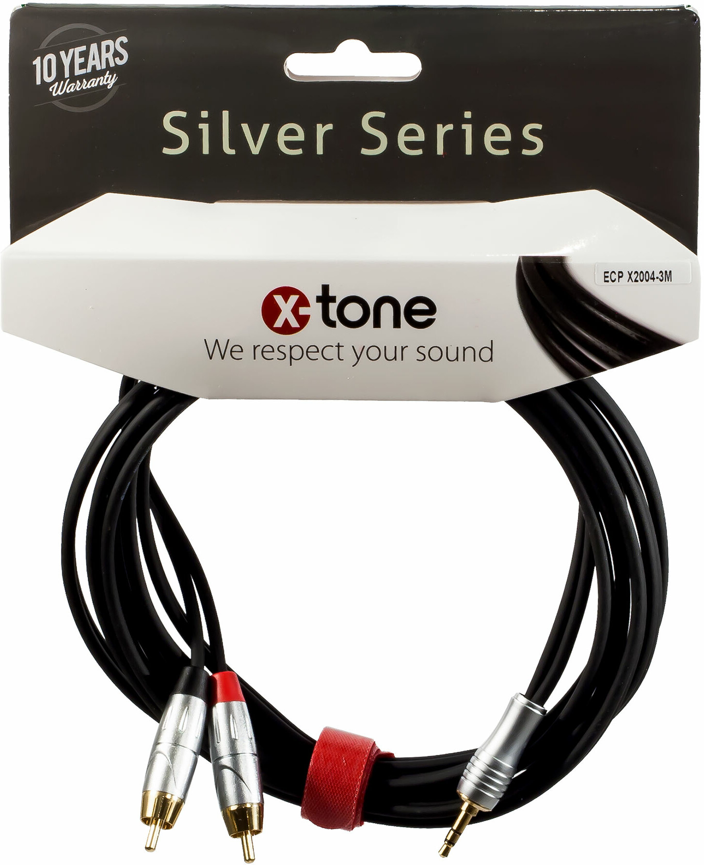X-tone X2004-3m - Jack(m) 3,5 Stereo / 2 Rca(m) Silver Series - Kabel - Main picture
