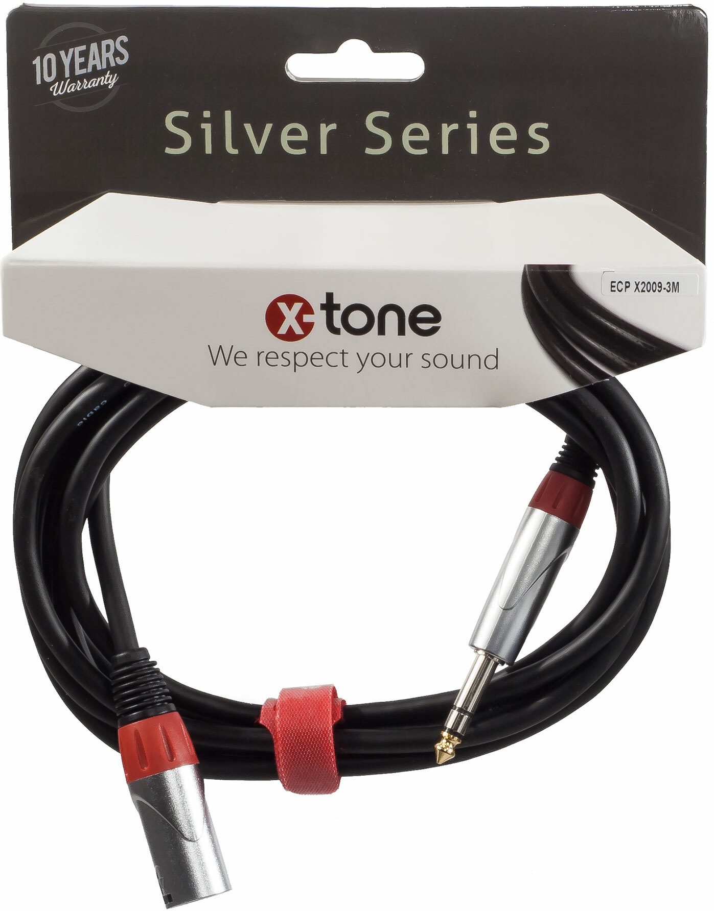 X-tone X2009-3m Xlr(m) / Jack(m) 6,35 Trs Silver Series - Kabel - Main picture
