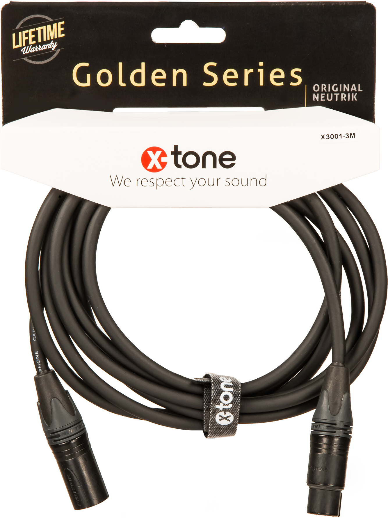 X-tone X3001-3m - Xlr(m) / Xlr(f) Golden Series - Kabel - Main picture