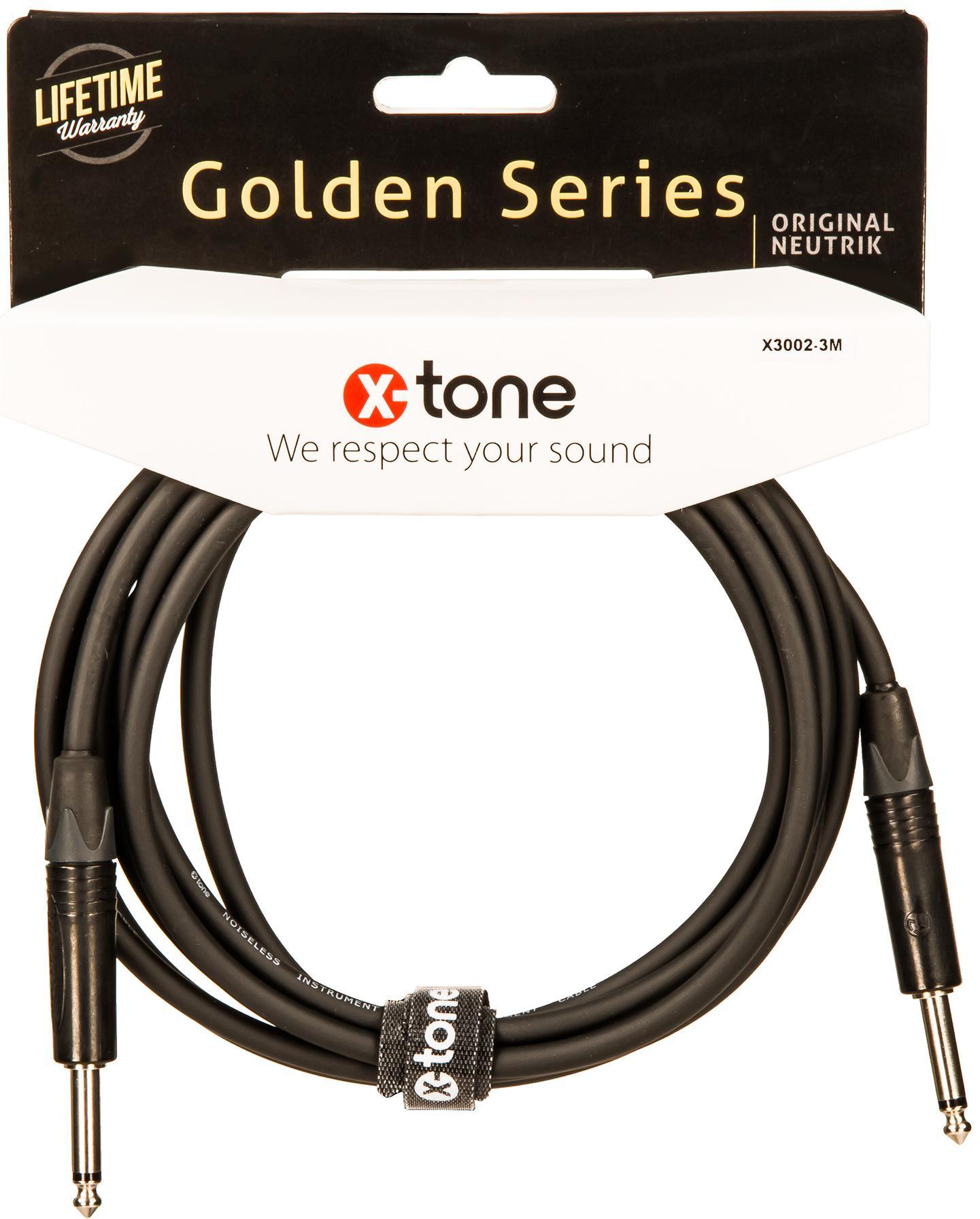 Kabel X-tone X3002-3M Instrument Cable Right/Right 3m Golden Series