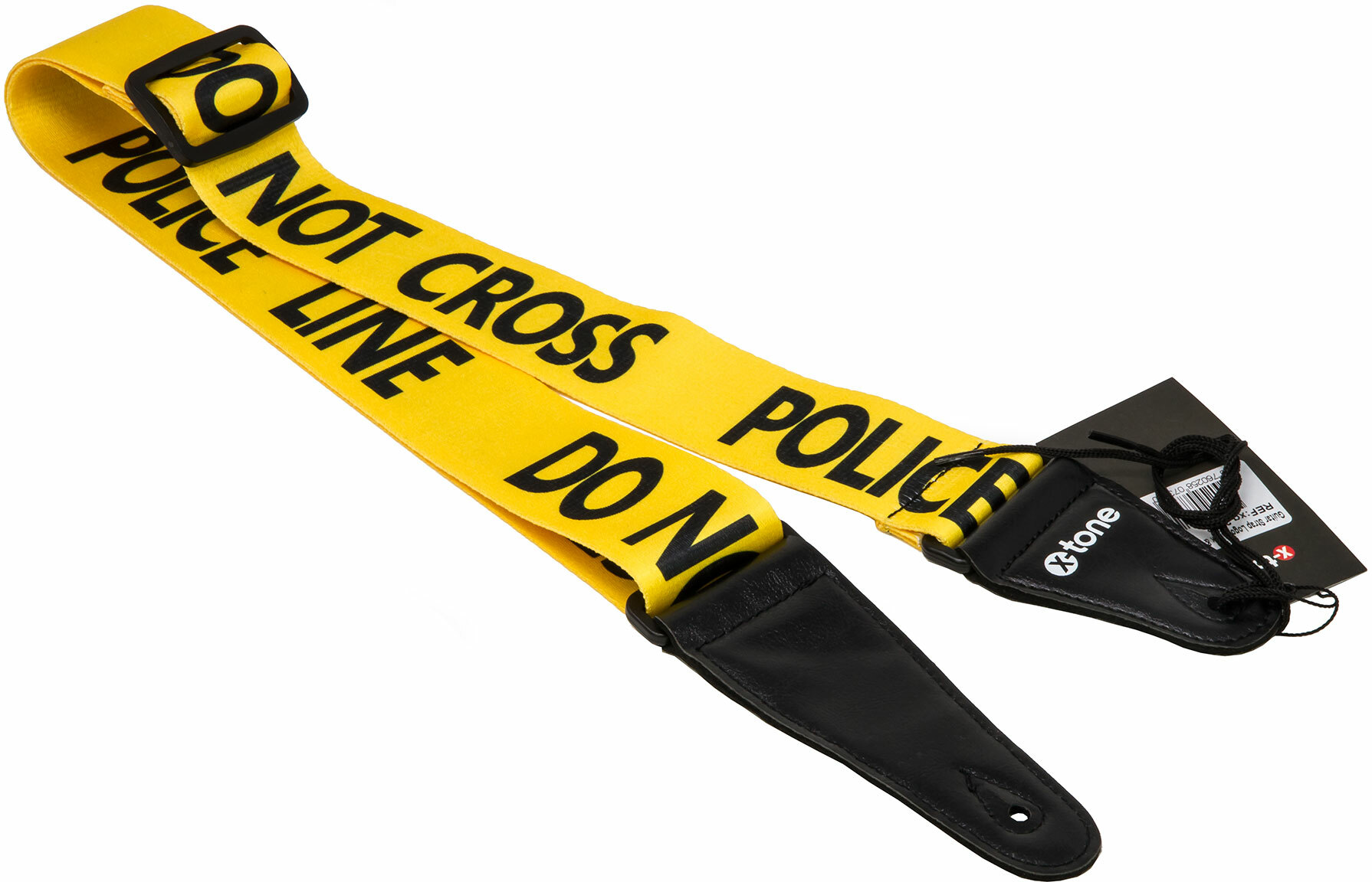 X-tone Xg 3103 Nylon Guitar Strap Police Line Black & Yellow - Gitaarriem - Main picture