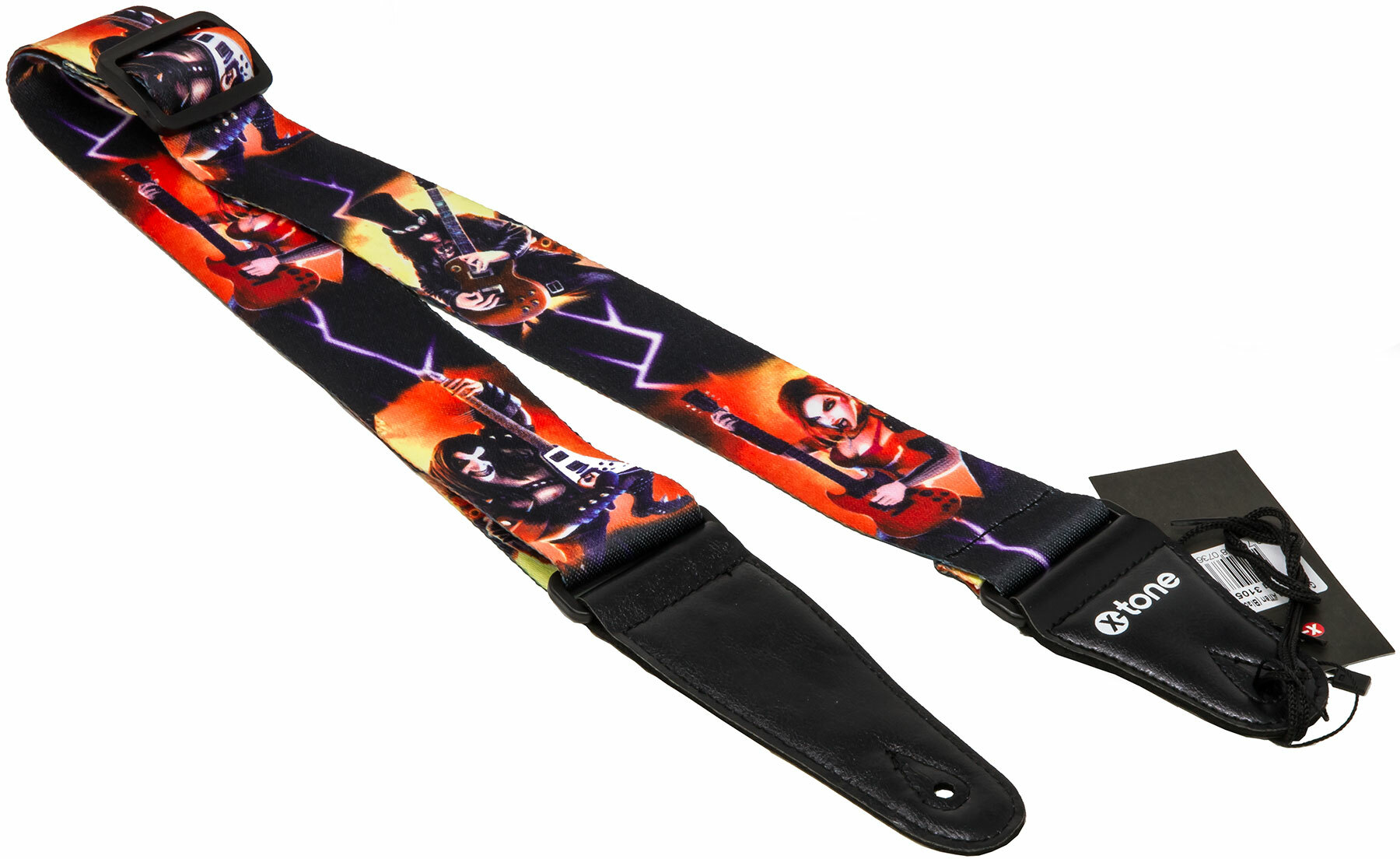 X-tone Xg 3105 Nylon Guitar Strap Alien Black & Red - Gitaarriem - Main picture