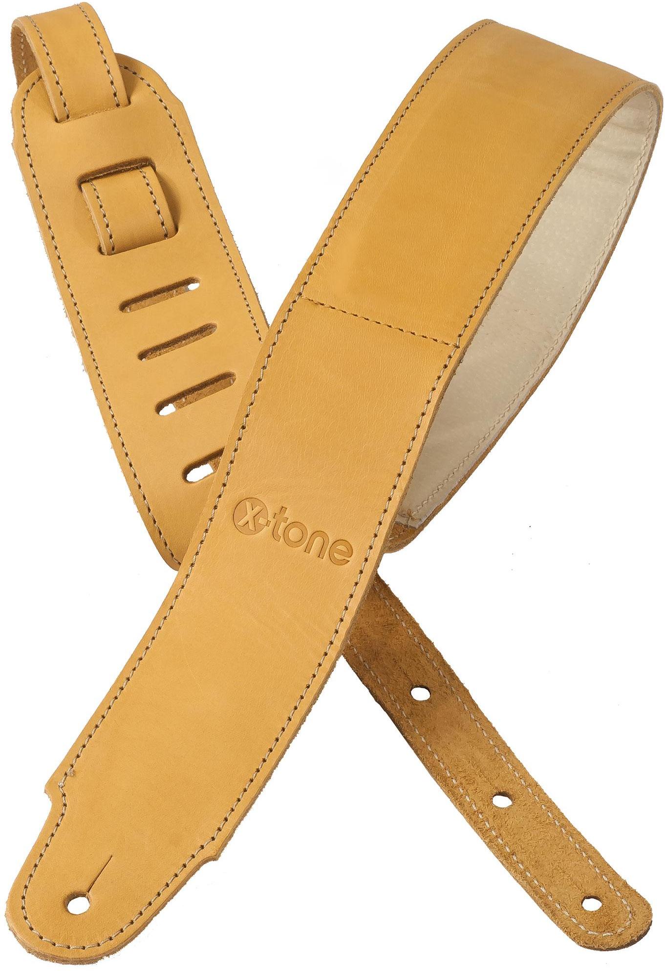Gitaarriem X-tone xg 3154 Plus Leather Guitar Strap - Brownstone Beige